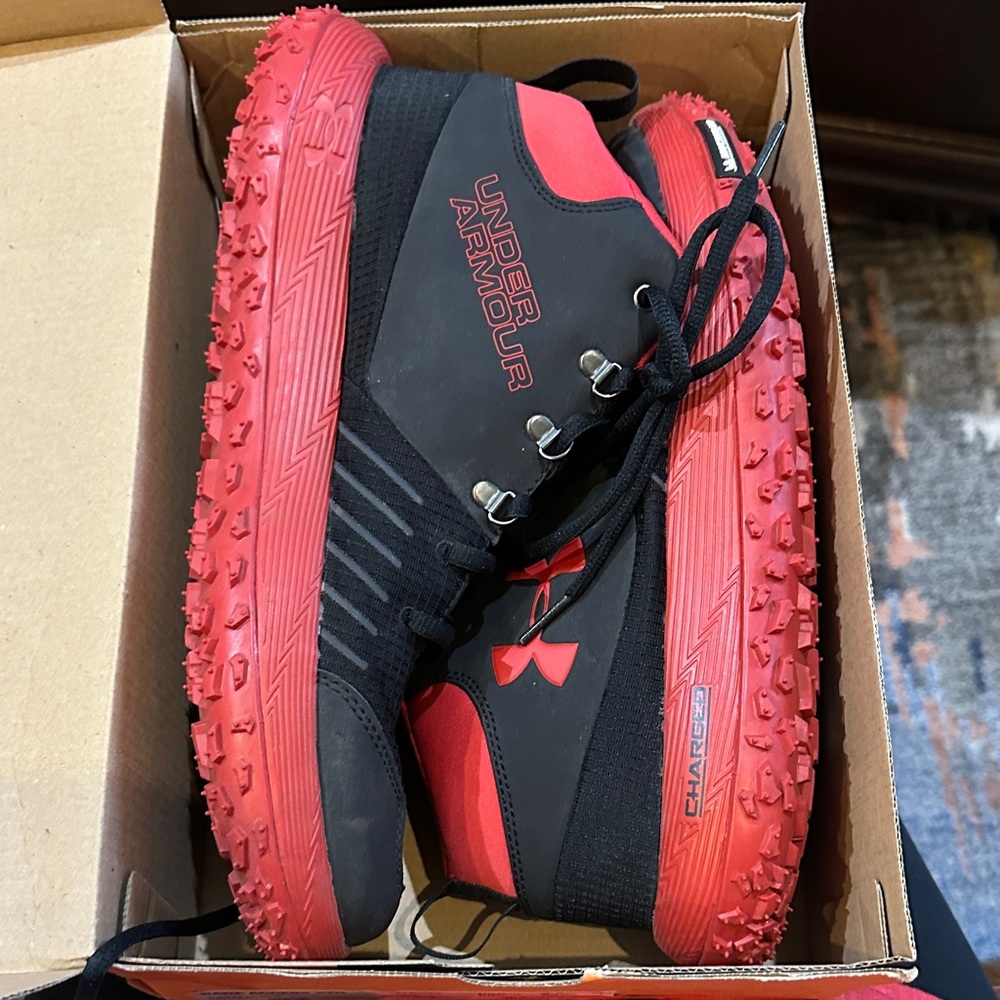 Under Armour Black & Red Trail Running Shoes